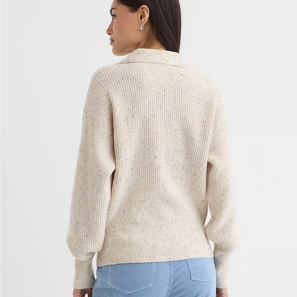 LOFT Flecked Ribbed Collared Sweater - Picture 6 of 6